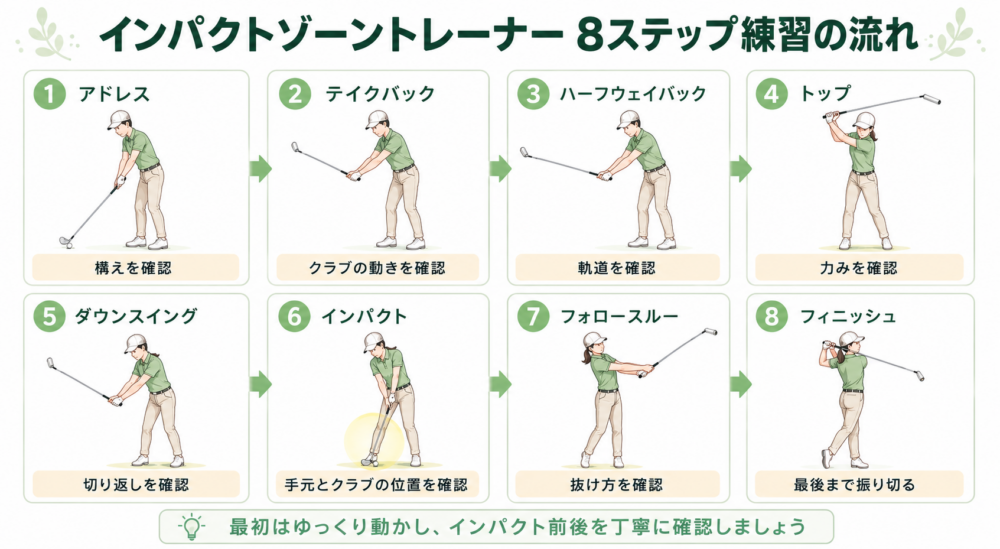 8ステップの練習流れ図