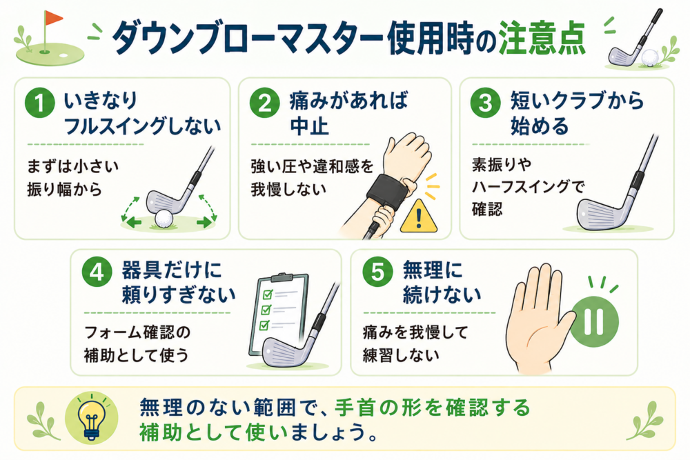 ダウンブローマスターを使うときの注意点