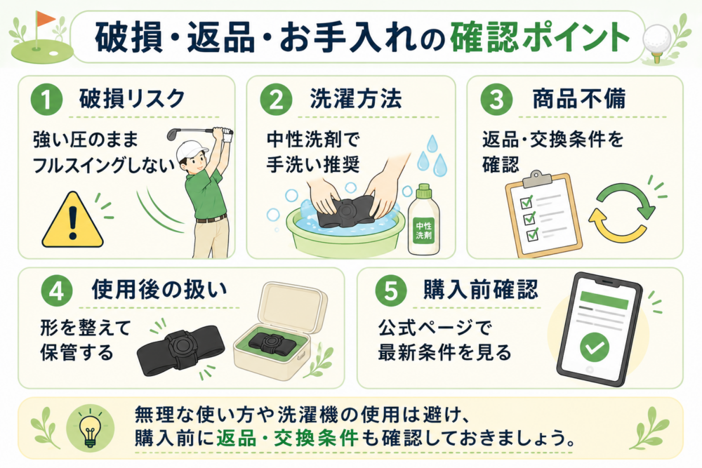 破損・返品・お手入れの確認表